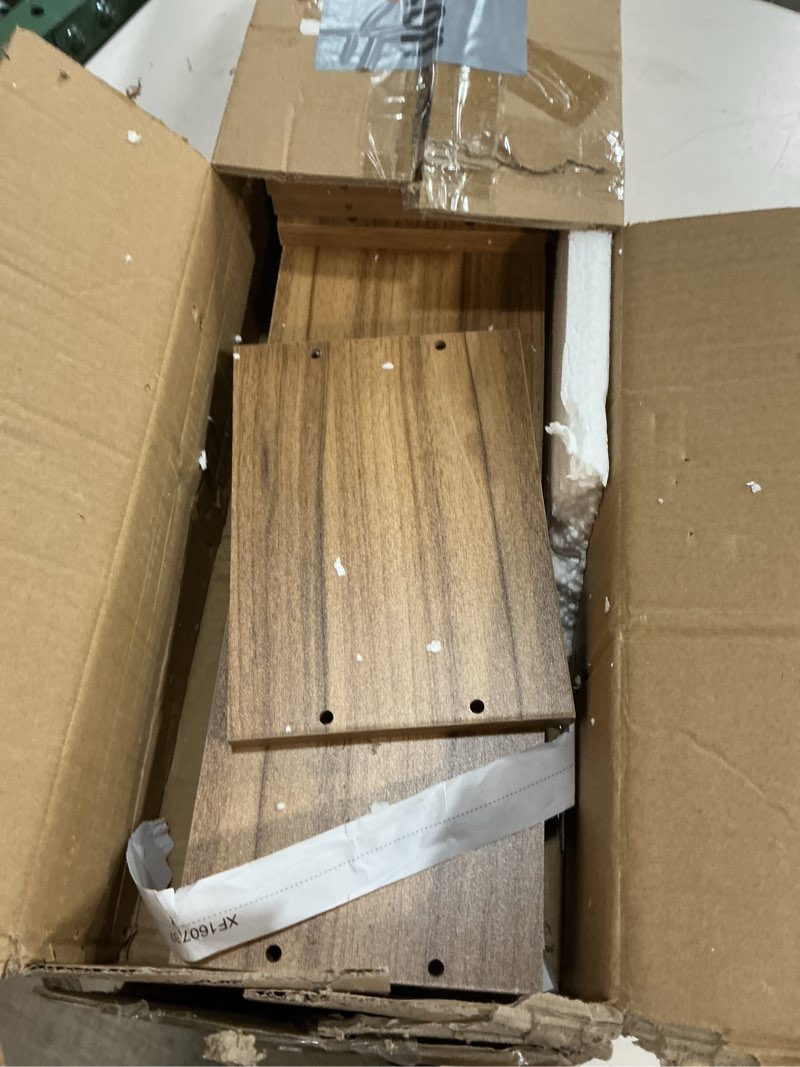 Condition photo showing As Is for Danya B. Cubby Chessboard Wall Shelf - Horizontal or Vertical (Chestnut)