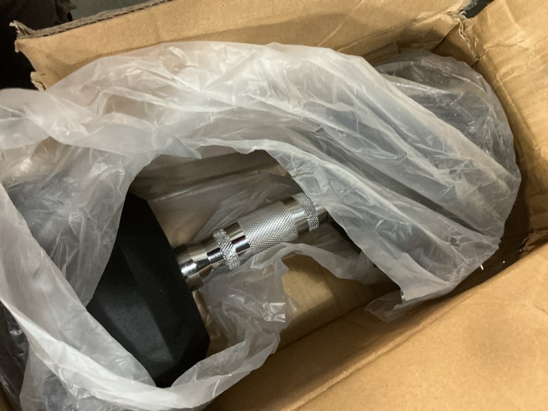 Condition photo showing Good Condition for amazon basics rubber hex dumbbell hand weight 35 pounds