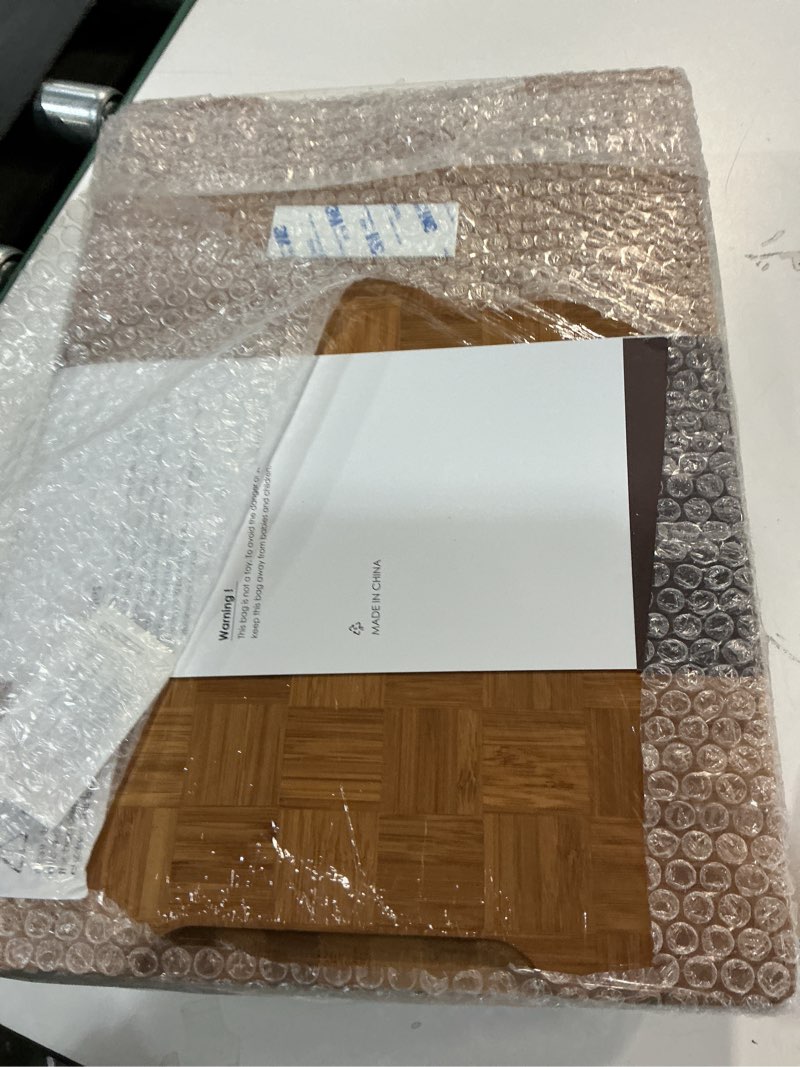 Condition photo showing Good Condition for Kikcoin Extra Large Bamboo Cutting Boards, (Set of 3) Chopping Boards with Juice Groove Bamboo Wood Cutting Board Set Butcher Block for Kitchen, End Grain Serving Tray XLarge-17"L x 12"W