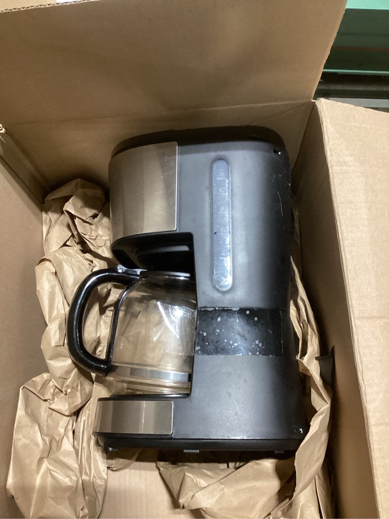 Condition photo showing As Is for Capresso 12-Cup Coffee Maker with Glass Carafe, Stainless and Black 416.05