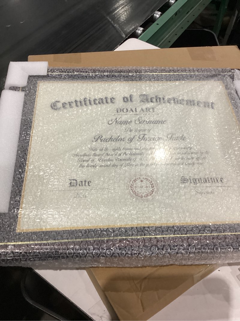 Condition photo showing Good Condition for DOAI ART Diploma Frame 14 x 17 with Mat Solid Wood Display Document/Certificate 16x20 without Mat and Picture 17x14 with Black Over Gold Mat | Wall Hangers,New Zealand Cypress,HD Glass,Mahogany Mahogany Solid Wood 16x20&14x17 with mat