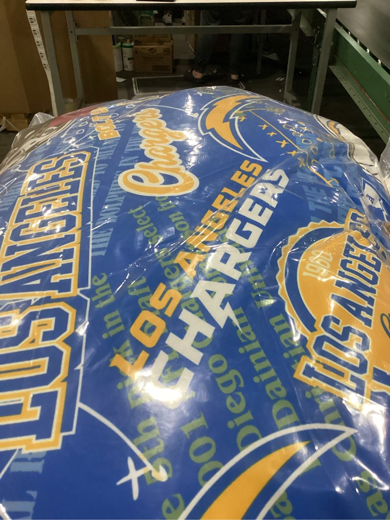 Condition photo showing New/Like New for FOCO NFL Unisex-Adult NFL Team Logo Printed Plush Body Pillow Los Angeles Chargers One Size Team Color