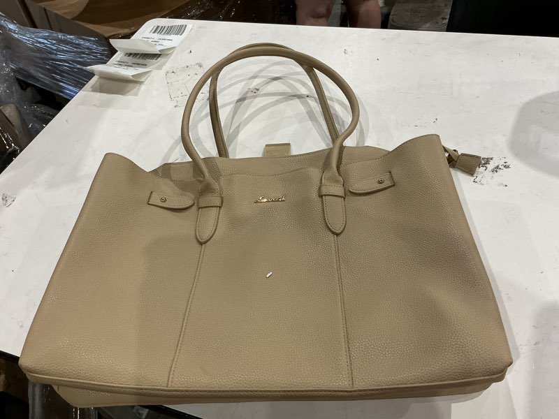 Condition photo showing Good Condition for lovevook women's large handbag, 15.6 inch laptop bag, work bag, elegant, shopper bag, tote bag, leather, plain shoulder bag, waterproof teacher bag for business, school, office
