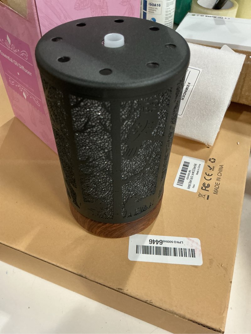 Condition photo showing New/Like New for essential oil diffuser 120ml metal aromatherapy diffuser, cool mist humidifier with auto shut-off protection 7 color lights for home office spa (tree)