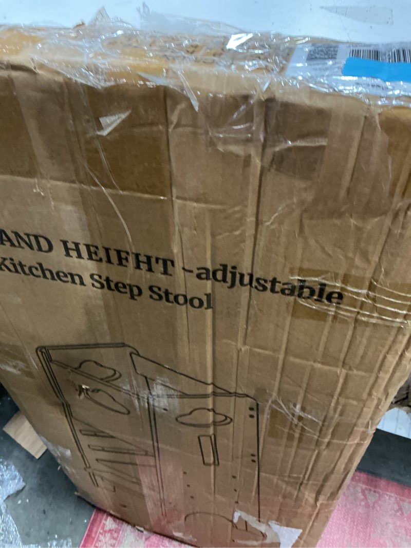 Condition photo showing Good Condition for COSYLAND Toddler Standing Tower Adjustable Height - Super Stable Toddler Kitchen Stool Helper - 3 Levels Adjustable Wooden Kids Kitchen Stool (Natural & White)