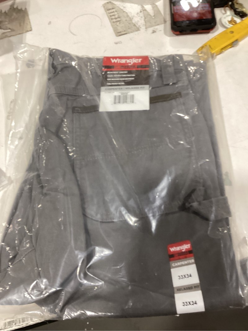 Condition photo showing New/Like New for Wrangler Riggs Workwear Men's Ripstop Carpenter Jean 33W x 34L Slate