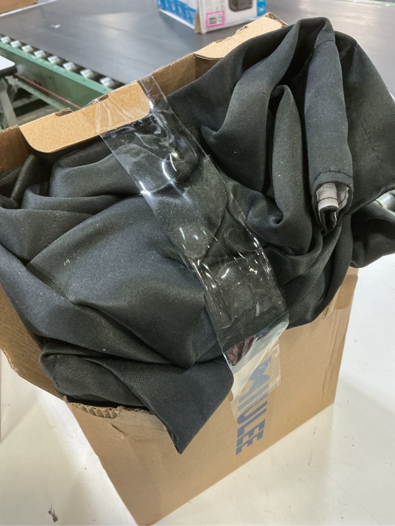 Condition photo showing As Is for miulee back tab blackout curtains 120 inch long 2 panels set for living room bedroom privacy, halloween black rod pocket/pinch pleated extra long thermal insulated room darkening light blocking drapes black 52"w x 120"l (pack of 2)
