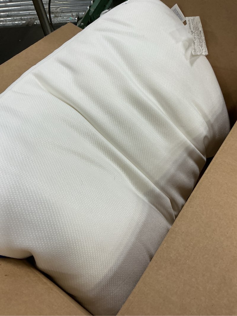 Condition photo showing As Is for casper sleep essential cooling hybrid pillow, standard size – dual-sided foam & down-alternative fill, medium feel, cooling cover, supports side sleepers, breathable & pressure-relieving standard essential cooling hybrid pillow single pack