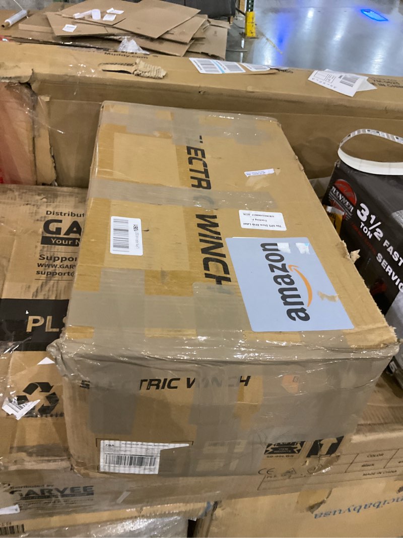 Condition photo showing As Is for RUGCEL WINCH 12000lb Waterproof Electric Truck Winch 12V Steel Rope Winch with Roller Fairlead, Wired Handle and 2 Infrared Remote,for Truck and Wrangler in Car Lift 12000LB Steel Rope