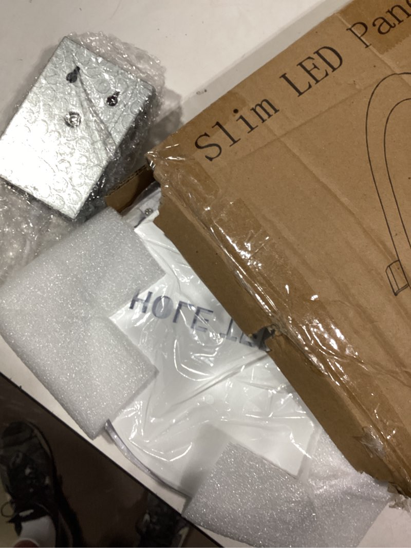 Condition photo showing As Is for lzhome 8 inch led recessed lighting with junction box ultra-thin, 3000k/4500k/6000k selectable, 8" dimmable canless led downlight, 1800lm cri80 high brightness 5%-100% recessed light (1 pack) 1-packs white
