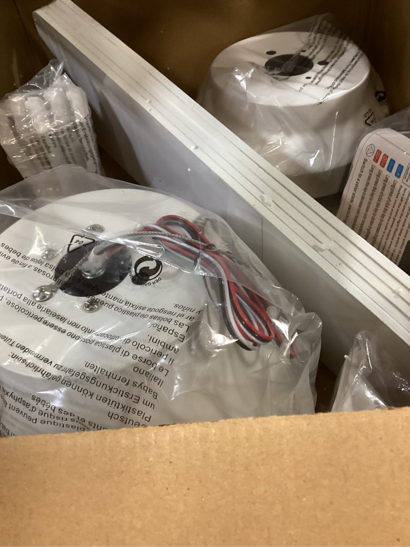 Condition photo showing Good Condition for 54 inch ceiling fans with lights and remote, low profile ceiling fan with light, flush mount, reversible, 3cct, dimmable, noiseless, white ceiling fan for bedroom, indoor/outdoor use 02white