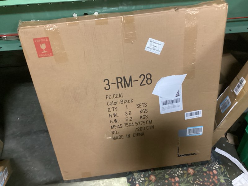 Condition photo showing New/Like New for growsun 28 inch black round mirror, wall-mounted circle mirror for bathroom & living room decoration black 28"l x 28"w