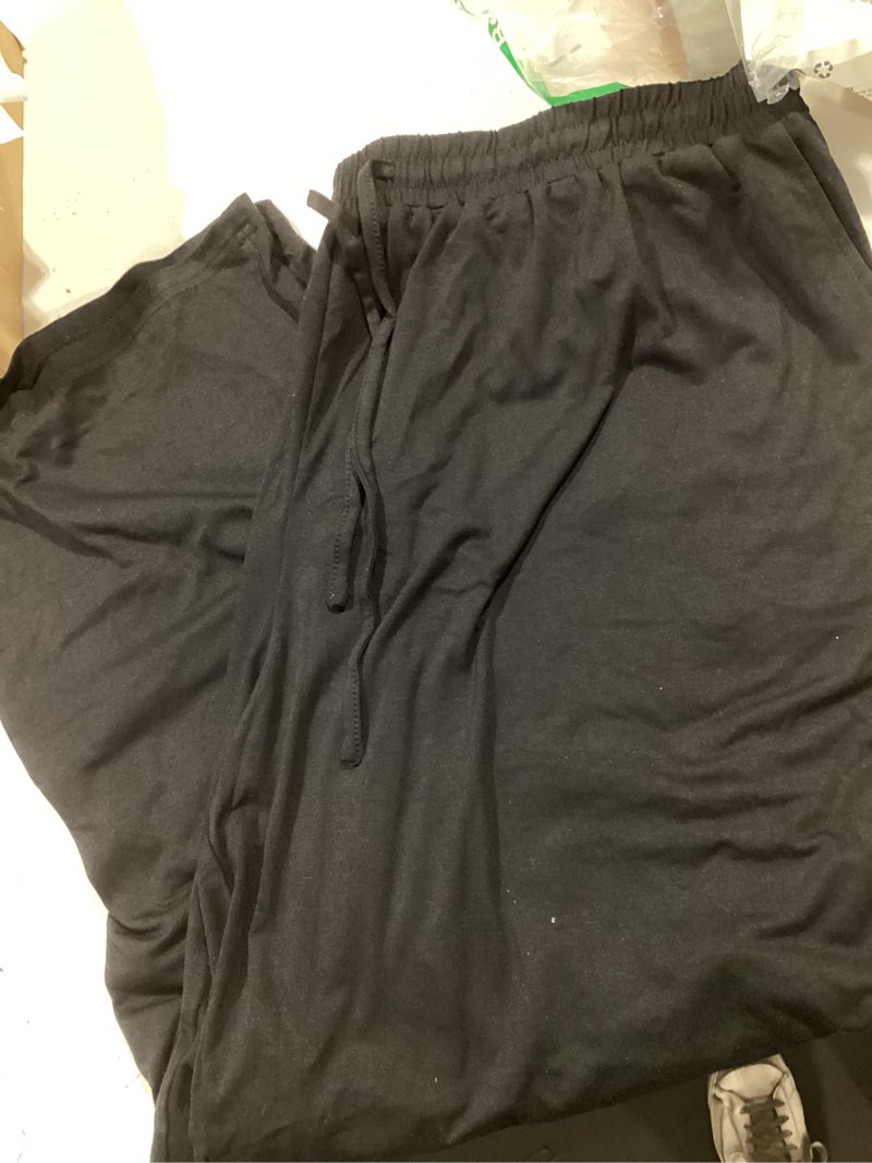 Condition photo showing Good Condition for 1 pair in bag  neer 4 pack women's plus size sweatpants wide leg elastic waist lounge yoga pants loose fit drawstring jogger with pockets black, dark gray, light mixed gray, navy blue 3x-large