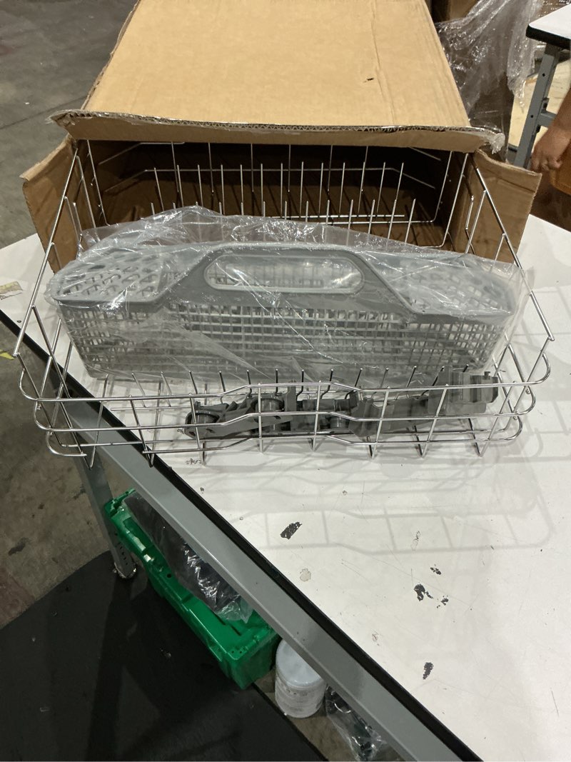 Condition photo showing Good Condition for wd28x26099 wd28x34744 dishwasher lower rack with silverware basket, compatible with ge dishwashers. replaces wd28x24396,wd28x22659,wd28x28918. fits models gdf510psm0ss, gdf510psr3ss, gdf535psr0ss