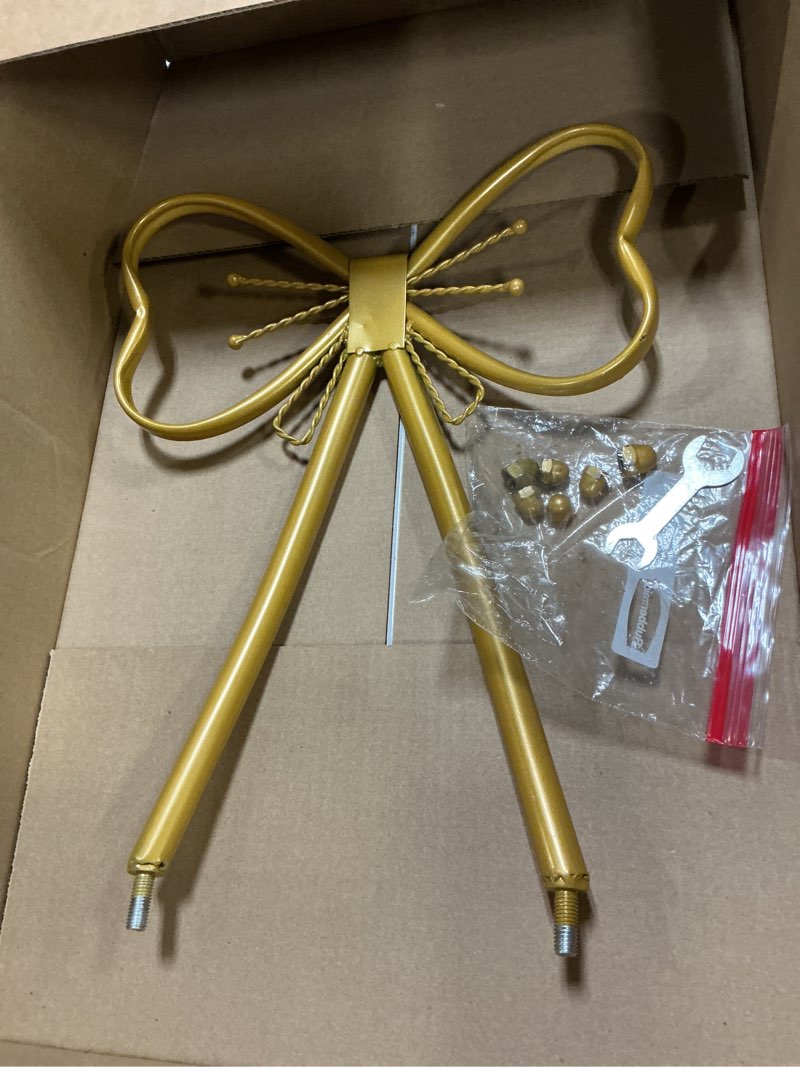 Condition photo showing As Is for just support  Dressing Table Makeup Chair/Stool Creative Bow Tie Shape Backrest Chair Golden Metal Dining Chair Girl Bedroom Reading Chair Decorative Chair,Gray Grey