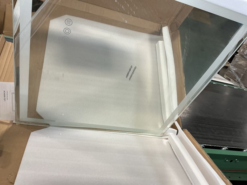Condition photo showing Good Condition for LOAAO 24X32 LED Bathroom Mirror with Lights, Anti-Fog, Dimmable, Backlit + Front Lit, Lighted Bathroom Vanity Mirror for Wall, Memory Function, Tempered Glass, Shatter-Proof, ETL Listed Led Bathroom Mirror (3 Light Modes) 32"L x 24"W