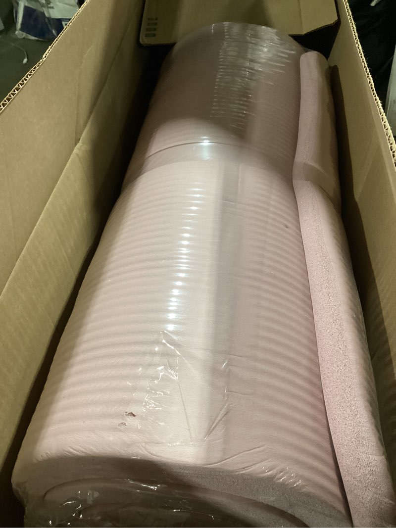 amazon basics 1-inch extra thick workout exercise yoga mat with carrying strap, 74" x 24", rose