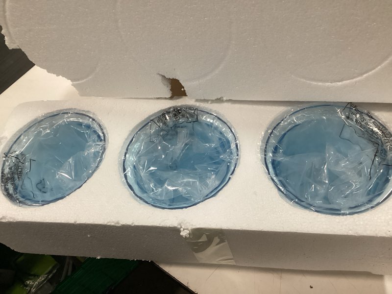 Condition photo showing Good Condition for 3 Pack Fixture Replacement Globe Shade, Blue Hammer Glass Light Covers for Ceiling Fan Light Fixture Pendant lights Wall Sconces, 1-5/8 Inch Fitter