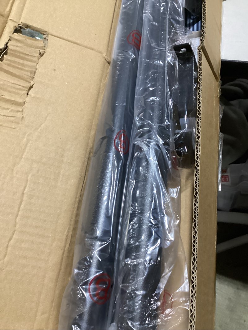 Condition photo showing Good Condition for tension curtain rod no drilling 51–148in(12ft), extra long outdoor curtain rod for windows patio, adjustable spring heavy duty tension shower rod for bathroom room divider pole diameter 1.26in, black black 51-148 inches