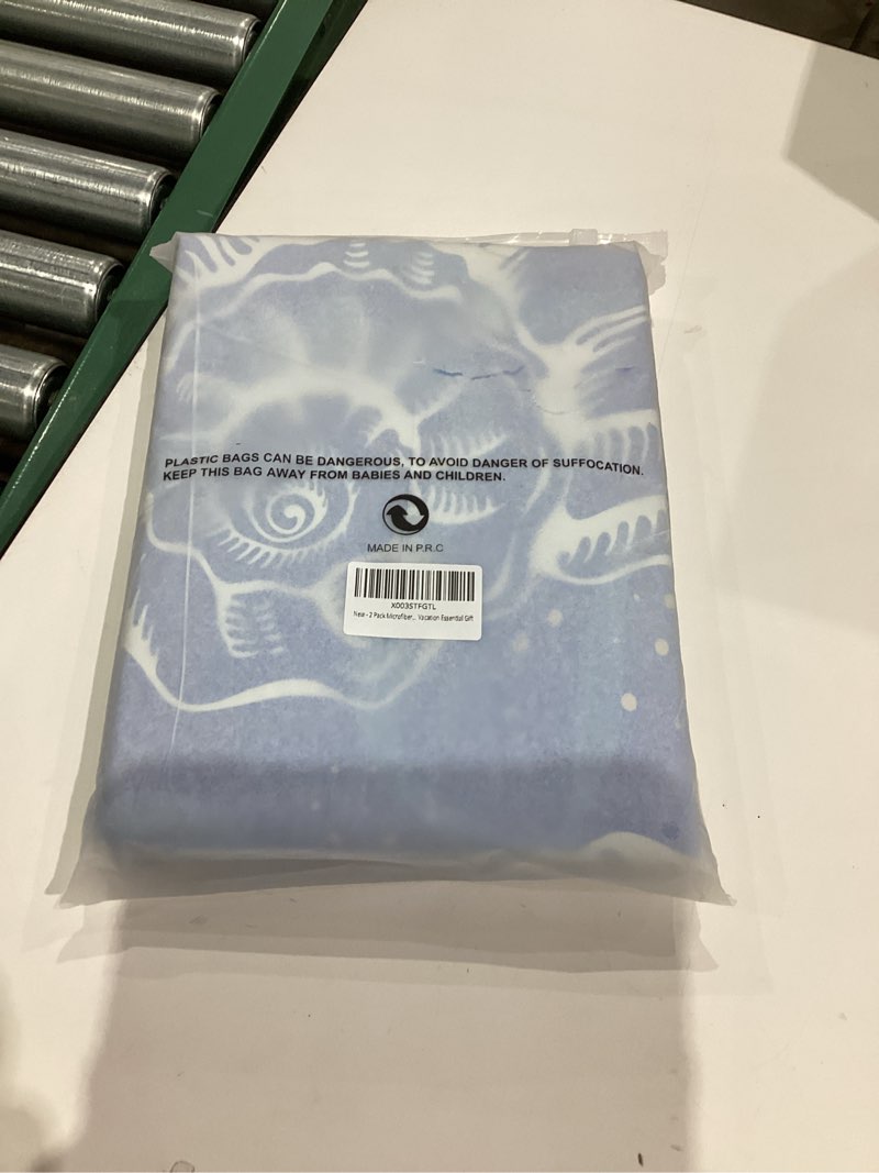 Condition photo showing New/Like New for TwoYek 2 Pack Microfiber Thin Beach Towel Lightweight 71x32 Oversized Extra Large Sand Free Towels Quick Dry for Travel Pool Yoga Gym Sports Beach Accessories Vacation Essential Gift 2 Pcs Shell Fluid 71 x 32 Inches 2