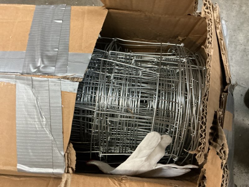 Condition photo showing Good Condition for garvee cattle fence 4 ft x 328 ft, heavy duty galvanized wire fencing for deer, goat, hog, sheep, heavy zinc coating farm wire fence for livestock & yard protection 4ft x 328ft