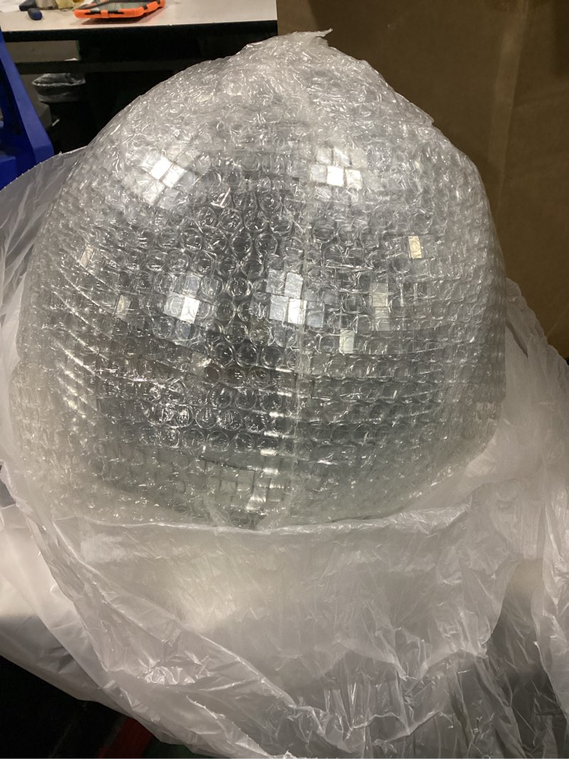 Condition photo showing Good Condition for youdepot 12-inch large hanging mirror ball for disco party decor | disco ball decor, for weddings, events, disco christmas decor, and home celebrations, decorations 12 in