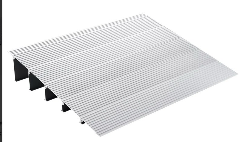vevor door threshold ramp, 5" rise, 800 lbs load capacity, door ramp for wheelchairs, aluminum threshold ramp for doorways, adjustable modular threshold ramp for wheelchairs, scooters, power chairs