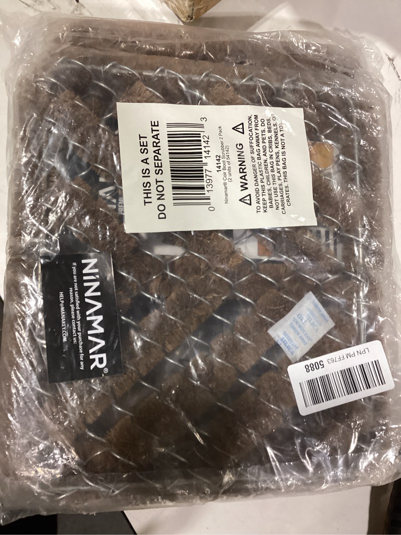 Condition photo showing As Is for Rubber-Cal "Herringbone" Coir Boot Scraper Brush, 2.5 by 12 by 13-Inch (10-100-009)