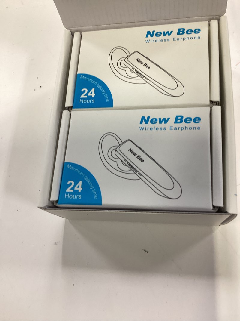 Condition photo showing New/Like New for [2 pack] bluetooth earpiece wireless handsfree headset v5.0 24 hrs driving with mic 60 days standby bluetooth headset for iphone android samsung driver black