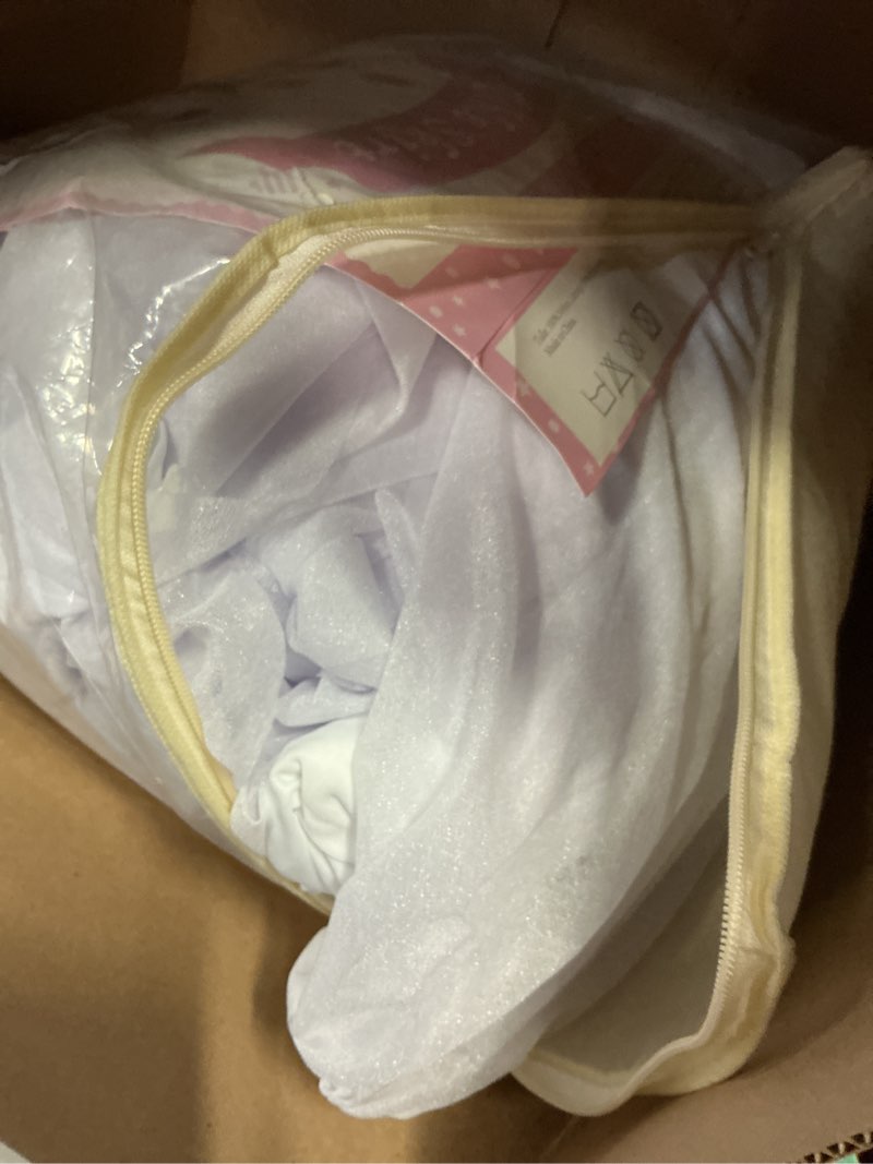 Condition photo showing As Is for 8 pack spandex 72in/6ft white round tablecloth, stretchy 132inch fitted 6ft round table cloths, wrinkle free table cover with skirt for wedding party dining banquet white 72inch(8pack)