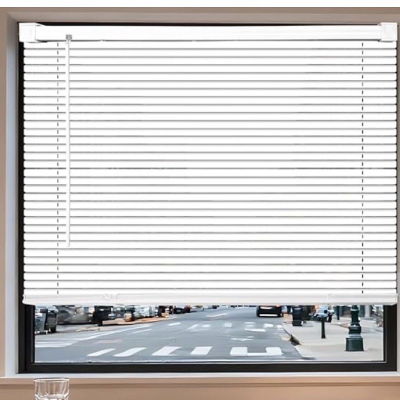 BLINDLY Home Cordless Light Filtering 1" Vinyl Mini Blinds for Windows,Horizontal Window Blinds for 