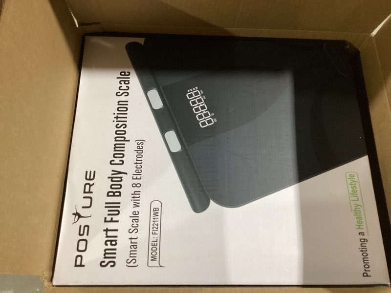 Condition photo showing Good Condition for Posture Scale for Body Weight and Fat, Digital Bathroom Scale BMI Weighing Bluetooth Body Fat Scale, 8 Electrode Smart Body Fat Scale, Full Body Composition Analyzer with Voice Prompt 16.34 x 14.65 x 2.17 inch