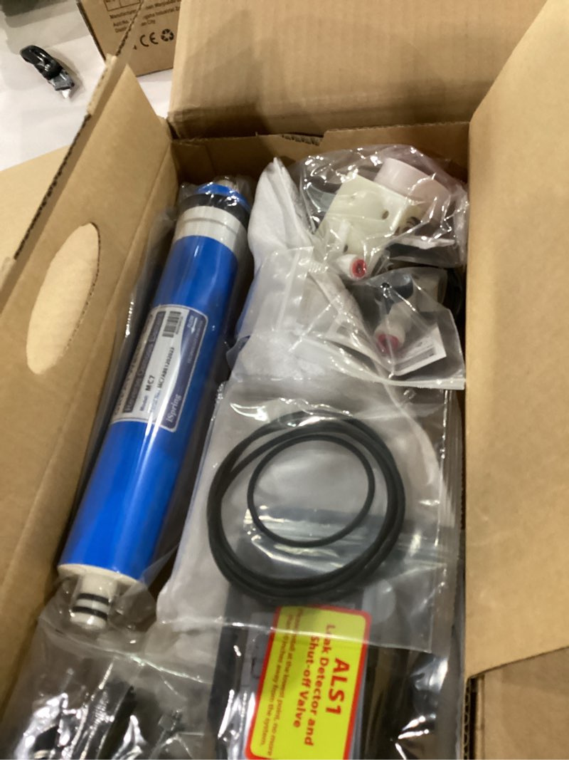 Condition photo showing New/Like New for ispring rcc7ak, nsf certified, 75 gpd, alkaline 6-stage reverse osmosis system, ph+ remineralization ro water filter system under sink, patented top-mounted faucet design for easy installation brushed nickel 6-stage, alkaline