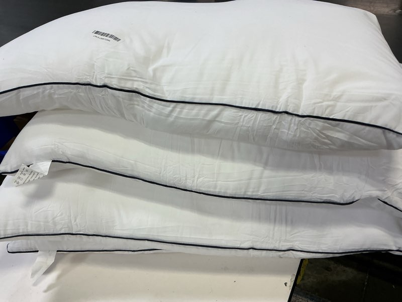 Condition photo showing As Is for Hotel Collection Bed Pillows for Sleeping 4 Pack King Size Cooling Pillows Set of 4 for Back, Stomach or Side Sleepers, Super Soft Down Alternative Microfiber Filled Pillows King (Pack of 4)