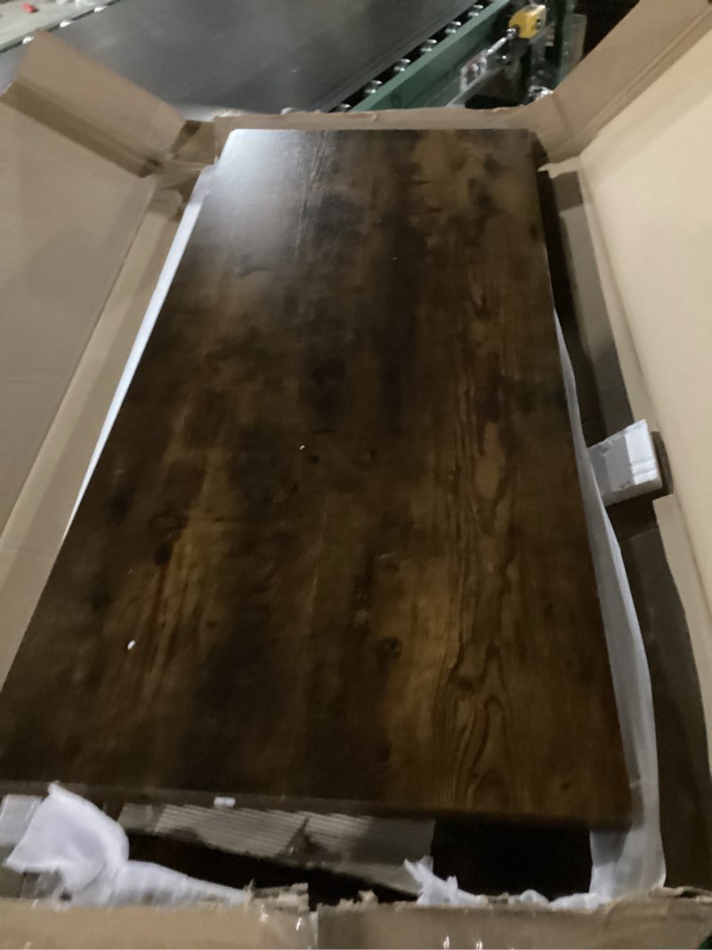 Condition photo showing Good Condition for Huuger 63 Inch L Shaped Desk with Power Outlets and USB-C Port, 0.95 Inch Thicker Desktop, Reversible Computer Desk, Larger Office Corner Gaming Desk, Metal Frame, for Home Office, Study, Rustic Brown