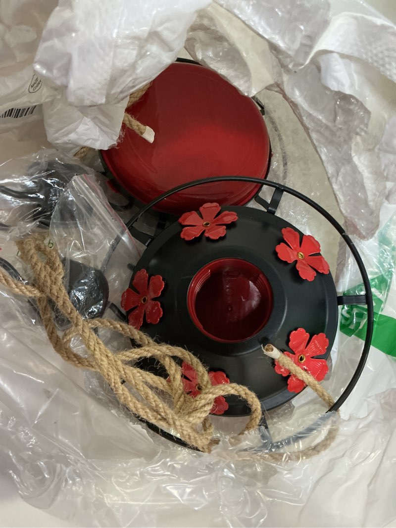 Condition photo showing Good Condition for 2 pack hummingbird feeder base replacement part accessories set - includes 2 pcs bottom base, moat hooks, seal rings, brushes and hanging ropes (2, black) 2 black