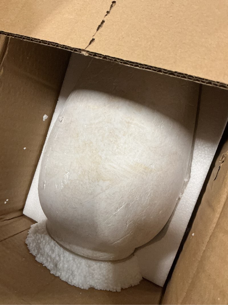 Condition photo showing Good Condition for Handcrafted Flower Vase, 10.5" Tall Terracotta Vases, Vintage White Vase, Rustic Antique Décor, Wide Mouth, Matte Finish for Home Office Resto Café Decoration White 10.5"