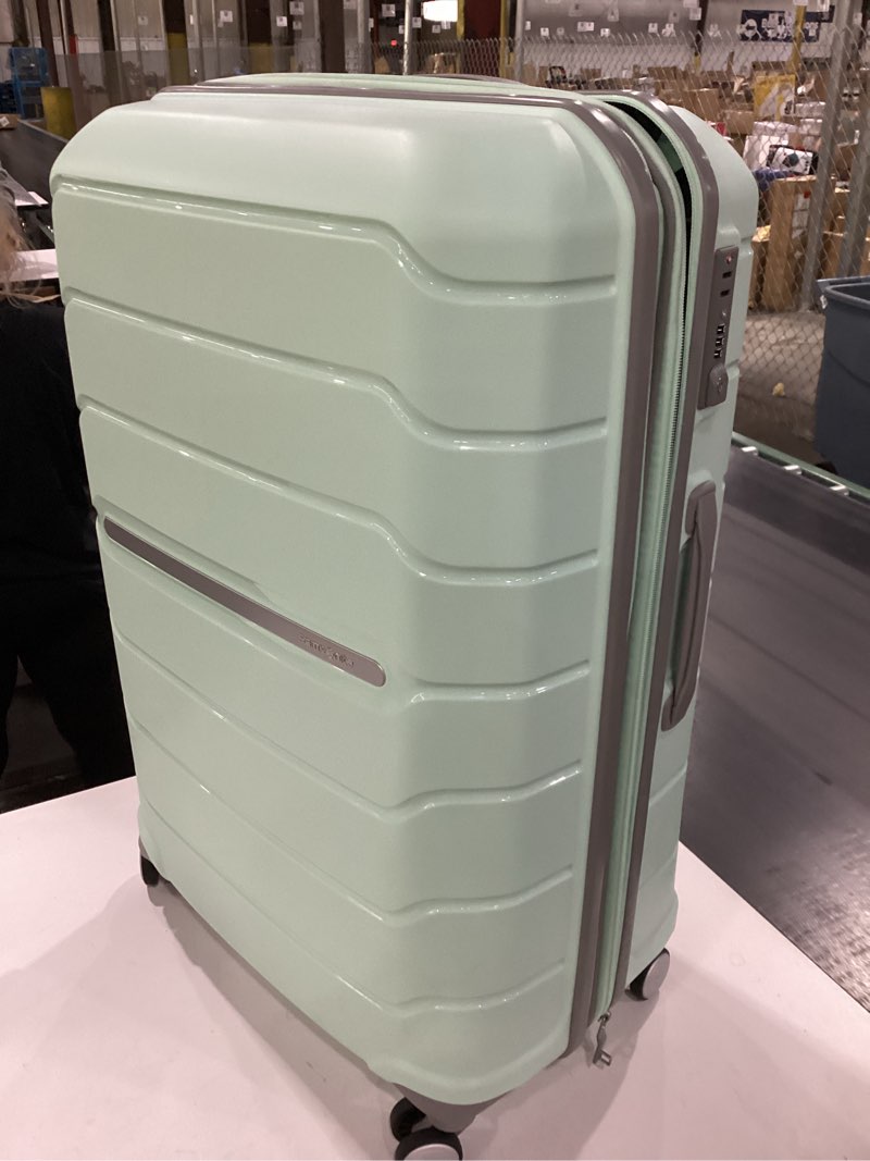 Condition photo showing New/Like New for Samsonite Freeform 2-Piece Luggage Set - Carry-On & Large Checked Luggage with Dual Spinner Wheels - Durable Polypropylene Hardshell - TSA Lock, Airline-Approved - Expandable Hard Shell - Mint Green 2-Piece Set (Carry-on/Large) Mint Green