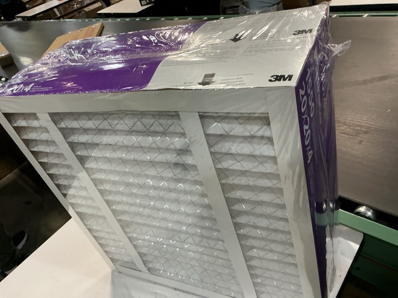 Condition photo showing As Is for filtrete 20x20x4 ac furnace air filter, mpr 1550, merv 12, fits honeywell, certified asthma & allergy friendly, electrostatic air cleaning filter, 2-pack (actual size 19.88x19.88x4.31 in)