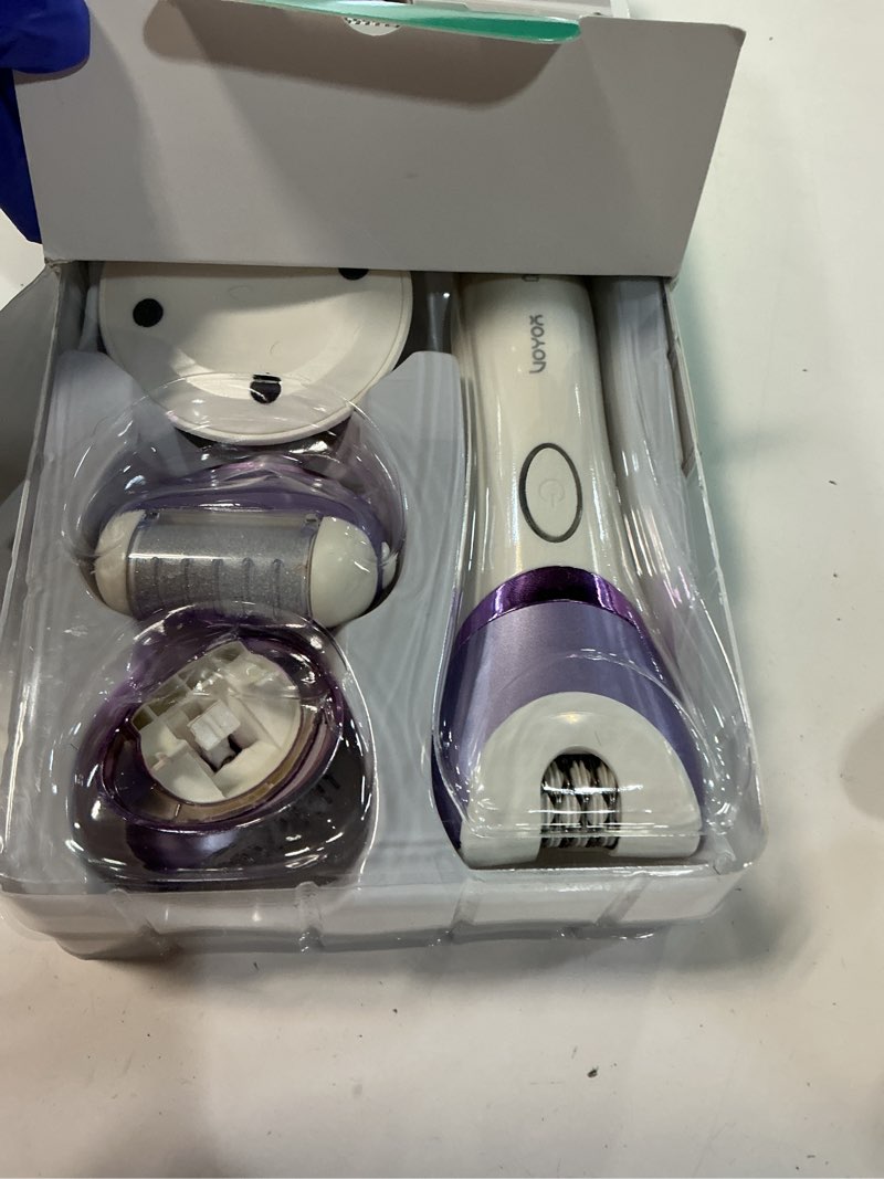 Condition photo showing As Is for voyor epilator for women, cordless epilators hair removal for women, 3 in 1 hair removal device for leg arm face with 30 tweezers, rechargeable wet & dry electric lady shaver & trimmer bm300 (purple)