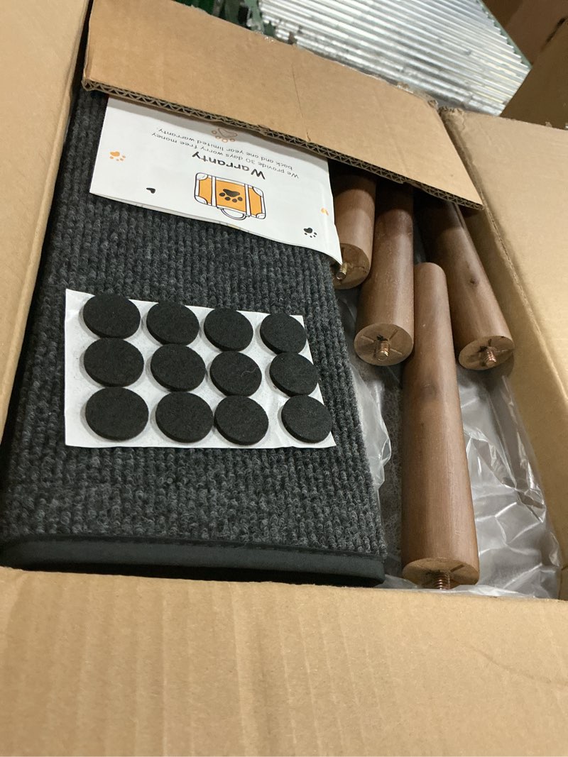 Condition photo showing New/Like New for 2-in-1 dog ramp and stairs for bed and couch, 17 inch high,foldable ottoman ramp with non-slip replaceable carpet, joint relief for small and large dogs brown