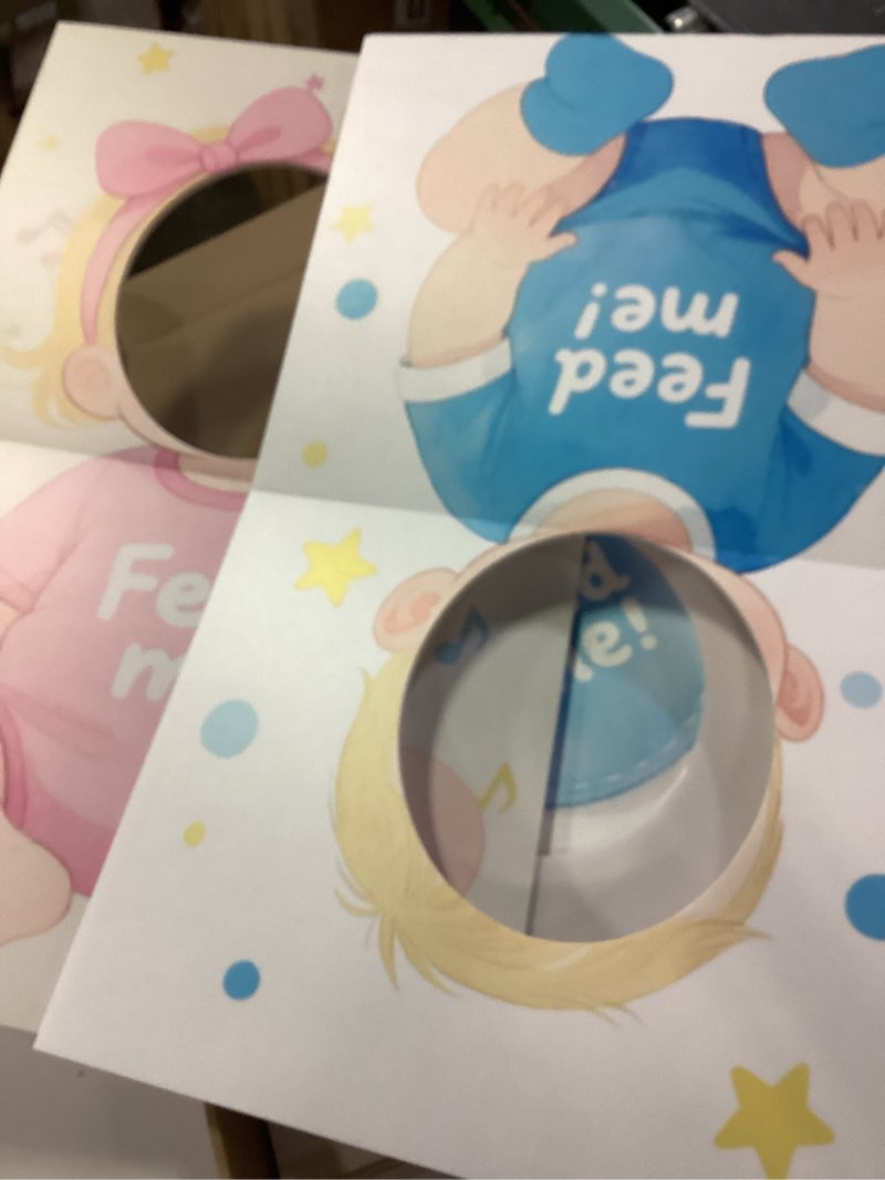 Condition photo showing Good Condition for 6 Set Blindfolded Baby Shower Games Feed Me Baby Shower Games Feed The Baby Blindfolded Games Blindfolded Baby Food Feeding Games Gender Reveal Games for Baby Shower Party Supplies