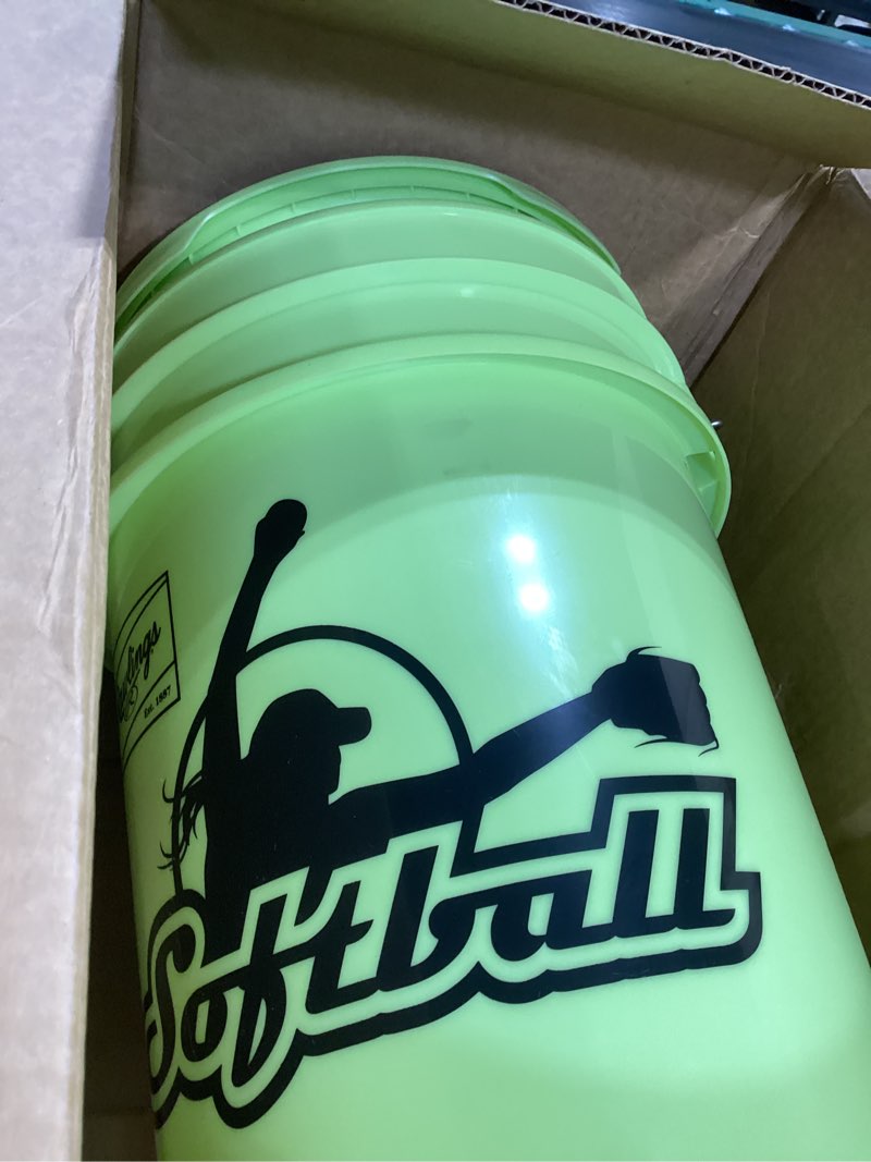 Condition photo showing Good Condition for rawlings | bucket of 18 practice softballs | ages 12u | 12" | synthetic cover 2023