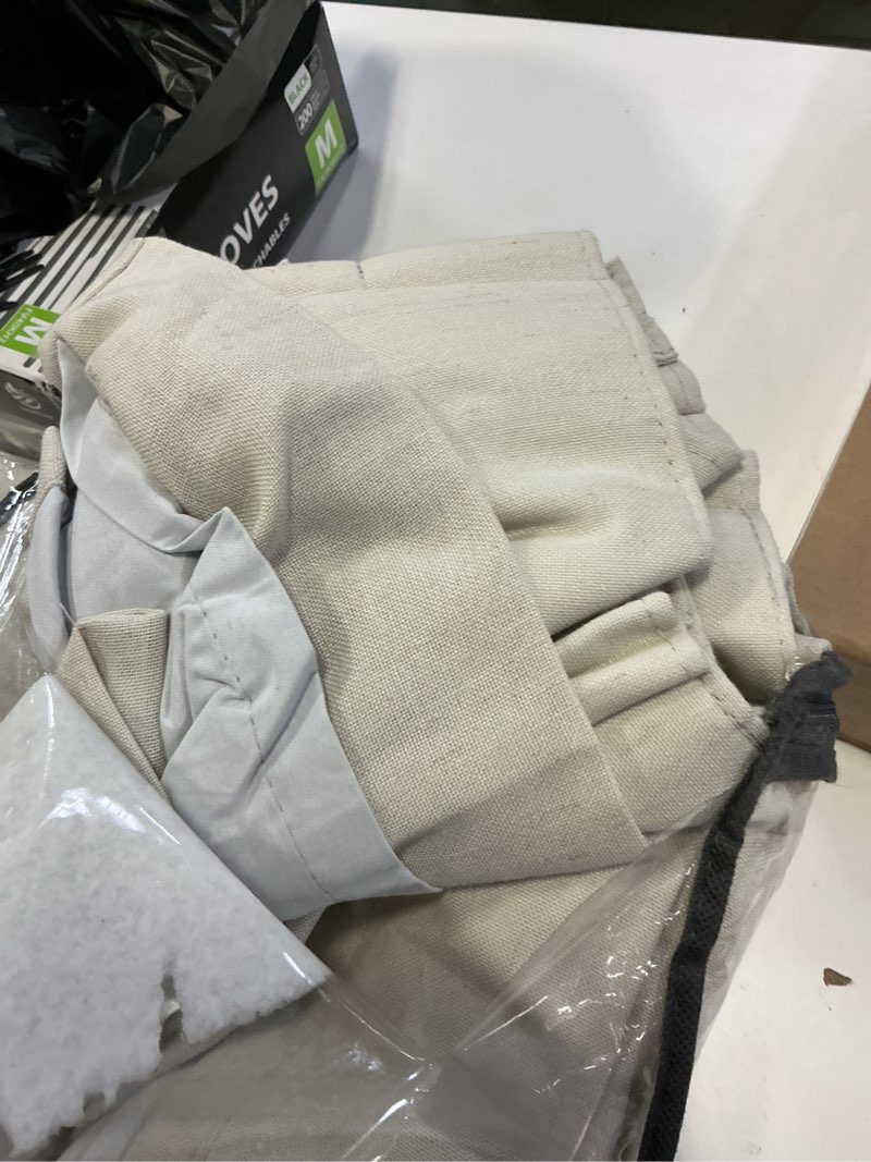Condition photo showing Good Condition for 90 inch pinch pleated linen blackout curtains 2 panels for living room cream natural 100% black out curtains 90 inches long pinch pleat dual layer drapes birch ivory drapes for dining bedroom office