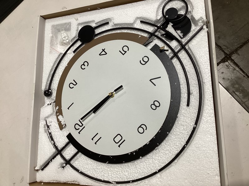 Condition photo showing Good Condition for wall clock with pendulum,silent quality quartz battery operated,large wall clocks for living room kitchen home bathroom bedroom wall decor,16x30.5inch(black) black 16x30.5inch
