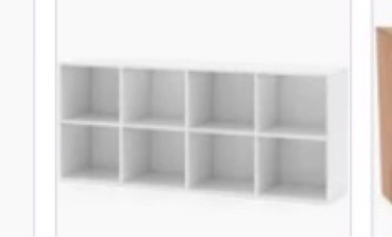 (SIMILAR) ITEM: G50-2-Tier-8-cubes-WhitITEM: G50-2-Tier-8-cubes-White Hivvago 8 Cube Bookshelf with Back Guardrail for Living Room Bedroom