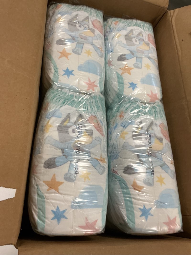 Condition photo showing New/Like New for Pampers Training Pants - Easy Ups Boys & Girls Bluey - Size 4T-5T, 104 Count, Children's Potty Underwear (Packaging May Vary) 4T-5T 104