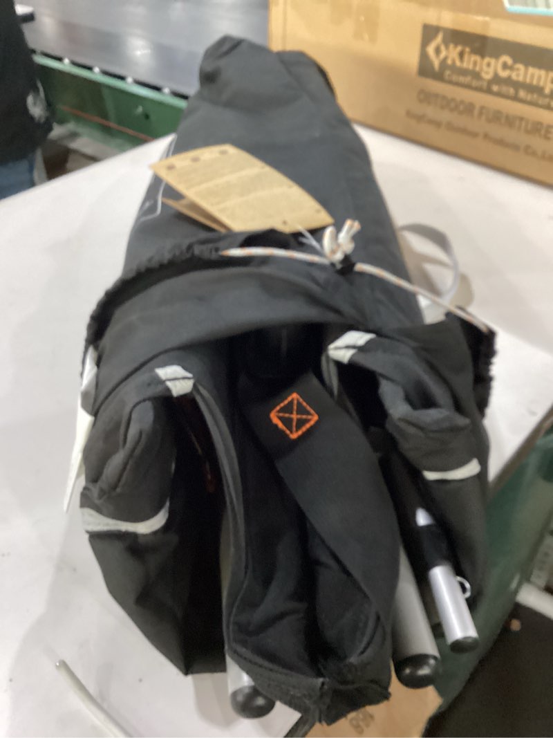 Condition photo showing New/Like New for KingCamp Hammock Chair with Footrest, Swinging Portable Folding Camping Chairs for Adults MAX 400lbs Heavy Duty Foldable Oversized Rocker with Cup Holder Pillow for Outdoor Beach Patio Sport Lawn 1 Footrest Deluxe Black/Grey