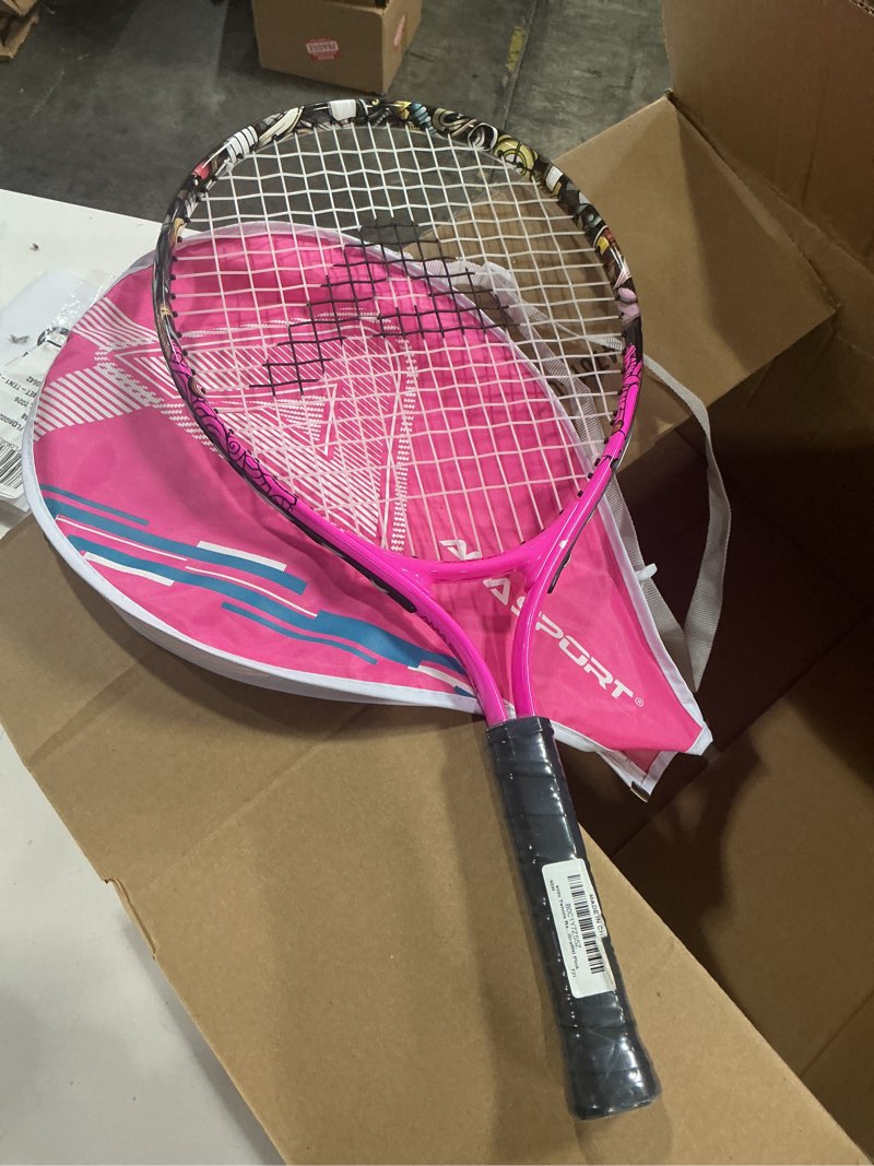 Condition photo showing Good Condition for AMA SPORT Kids Tennis Racket for Junior Toddlers Starter Kit 17-25" Tennis Racquet for Girls and Boys with 420D Nylon Shoulder Strap Bag Graffiti Pink 21 inch