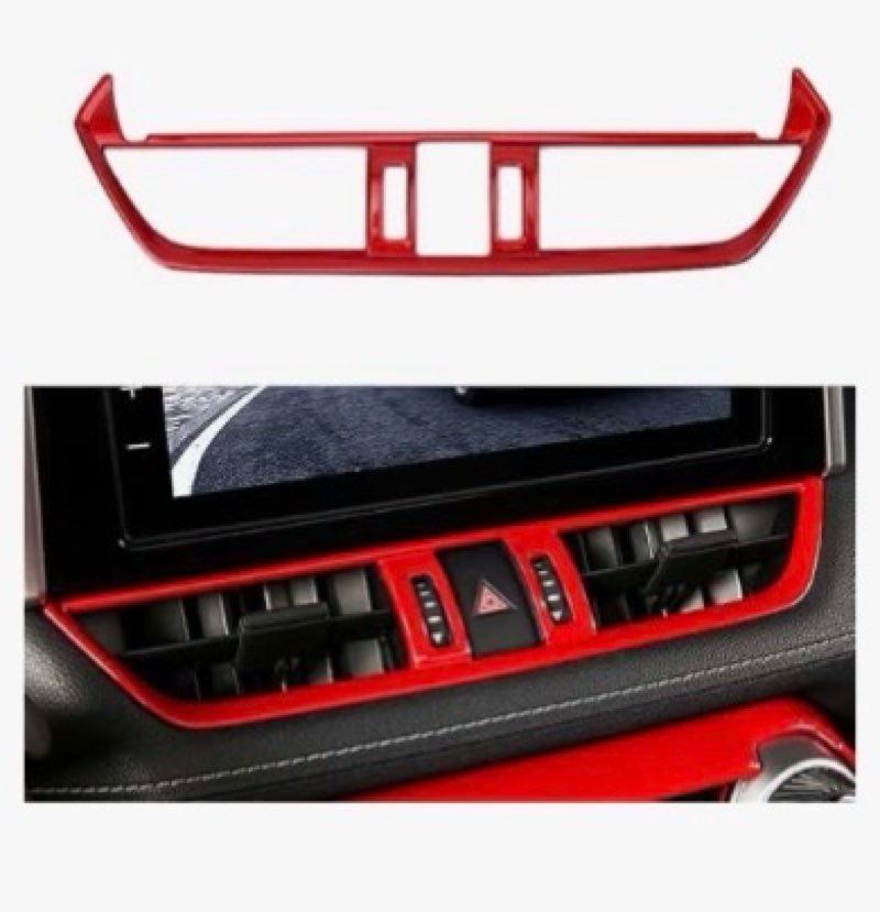 LEXLEY Red Style Center Console Middle Air Vent Trim OEM Decoration Cover For Toyota 2019-2024 RAV4 